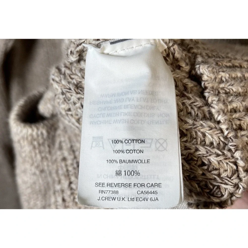 J.Crew Cotton Cardigan Mens L Oatmeal Marled Knit Button Front‎